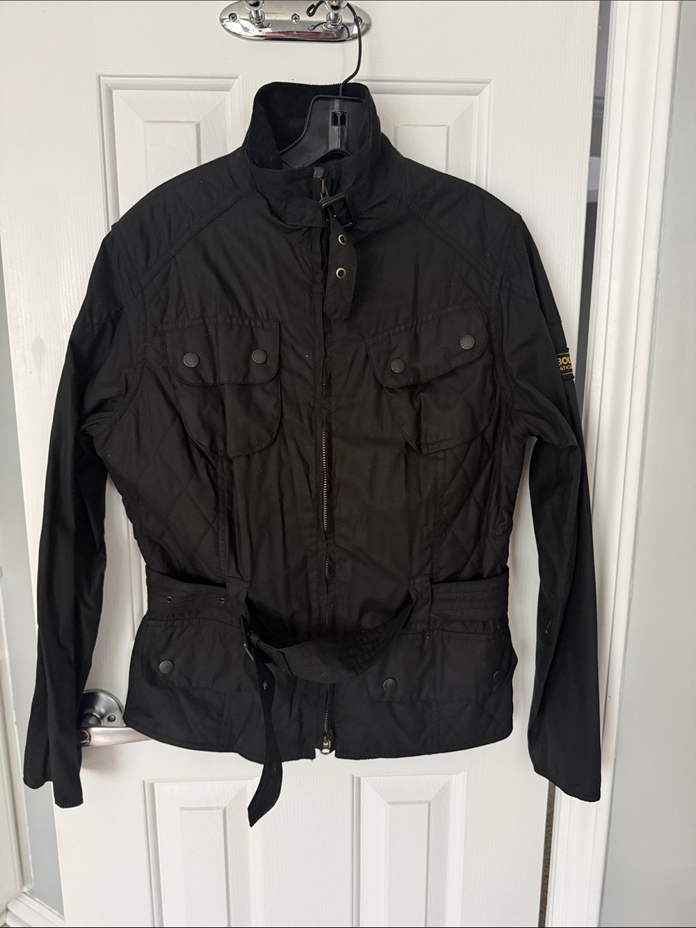 Barbour Black Quilted Military Field Jacket